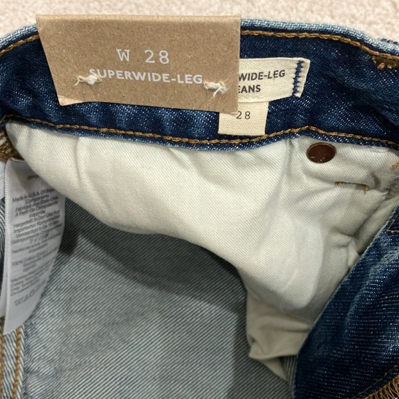 NWT Madewell Superwide-Leg Jeans, Sz 28, Medium-Dark Blue Wash - Picture 8 of 10